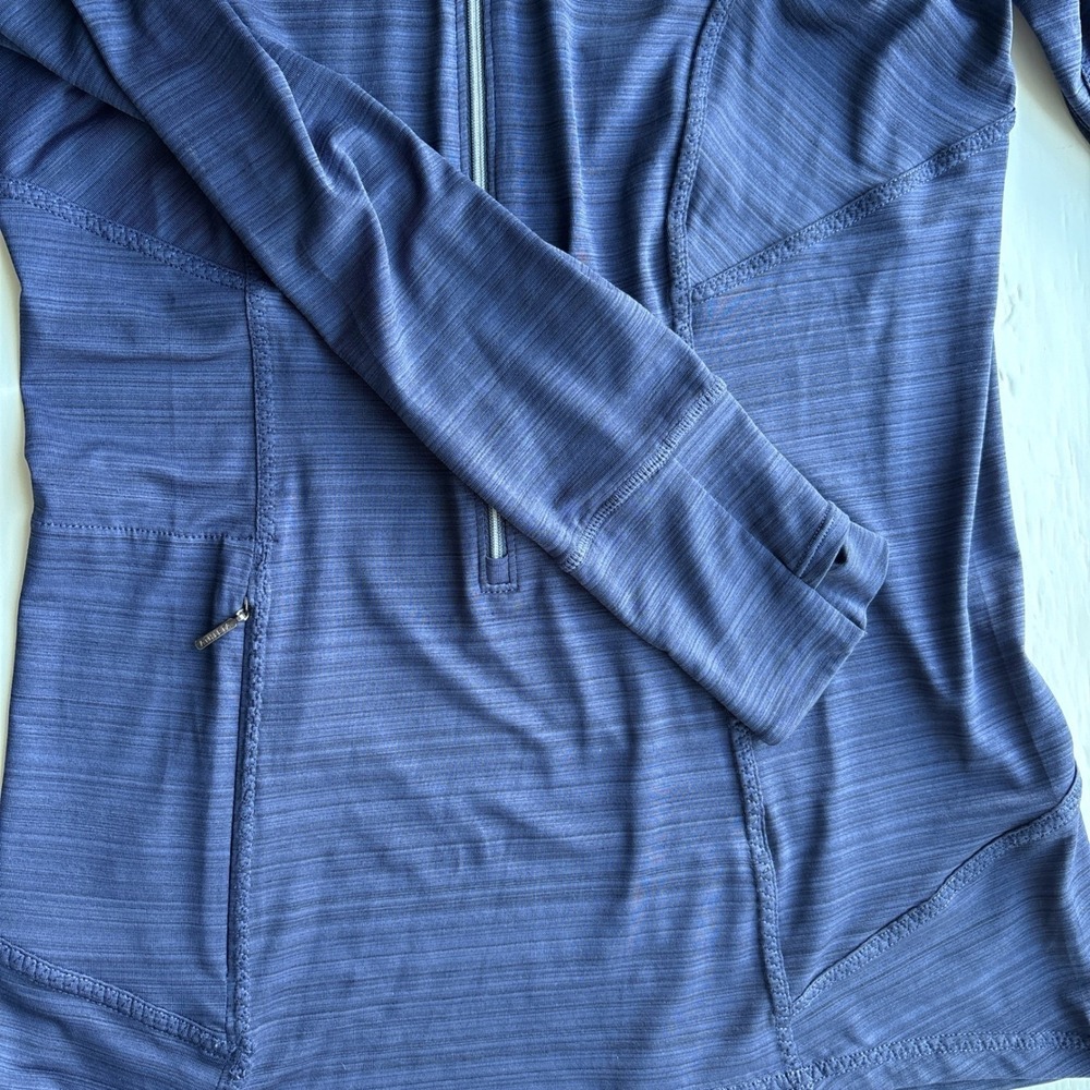Athleta Women M Athletic Top Navy Blue Quarter Zip Long Sleeve Stretch Running - Picture 8 of 12